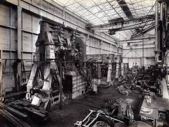 Yard No. 647, Baikal. Main Engines for the Ice-Breaking Train Ferry Steamer Baikal Being Assembled in the Erecting Shop